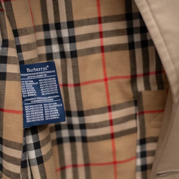 Vintage Burberrys Trench Coat Nova Check Belted Tan Mens L - Picture 12 of 16